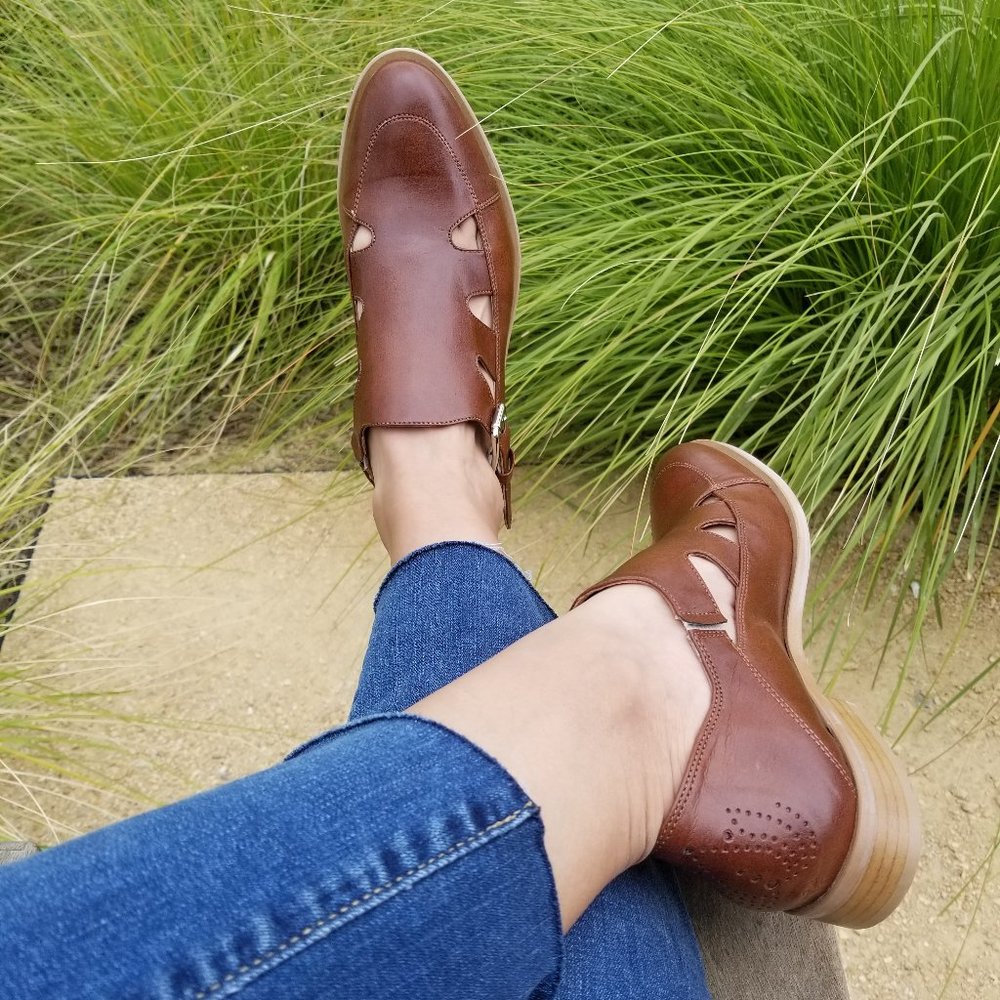 Vegan Leather Sandal - Rust - Size EU38 (US 7.5-8)